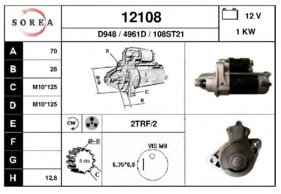 starter 12108 EAI - Demaror / electromotor starter 12108 EAI - Demaror / electromotor