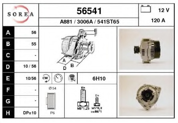 Generator / Alternator 56541 EAI - Generator /alternator / elemente Generator / Alternator 56541 EAI - Generator /alternator / elemente