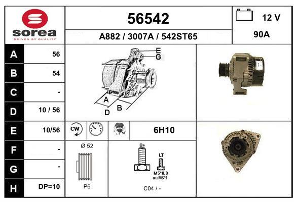 Generator / Alternator 56542 EAI - Generator /alternator / elemente Generator / Alternator 56542 EAI - Generator /alternator / elemente