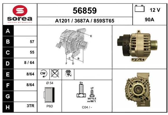 Generator / Alternator 56859 EAI - Generator /alternator / elemente Generator / Alternator 56859 EAI - Generator /alternator / elemente
