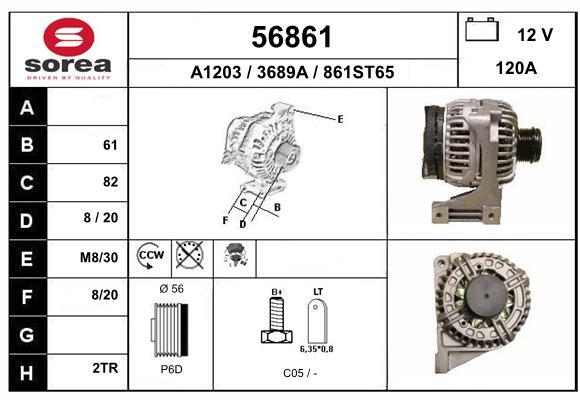 Generator / Alternator 56861 EAI - Generator /alternator / elemente Generator / Alternator 56861 EAI - Generator /alternator / elemente