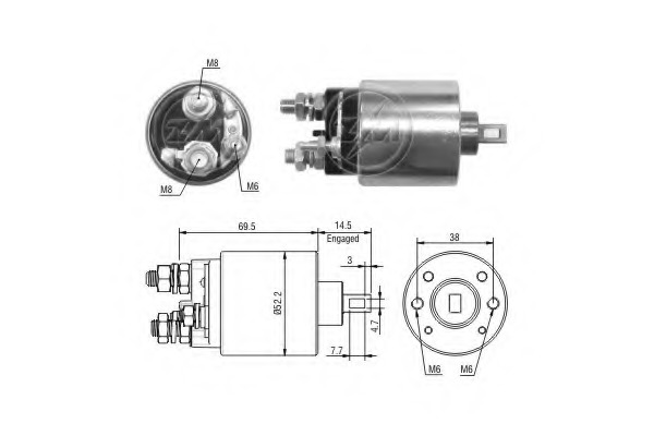 Solenoid, electromotor ZM2484 ERA - Sistem pornire