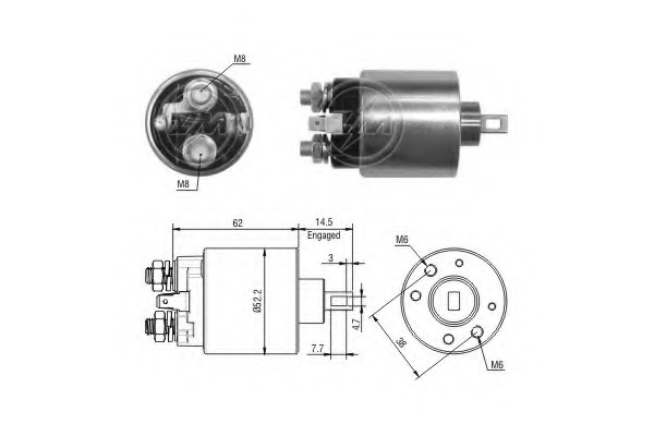 Solenoid, electromotor ZM3716 ERA - Sistem pornire
