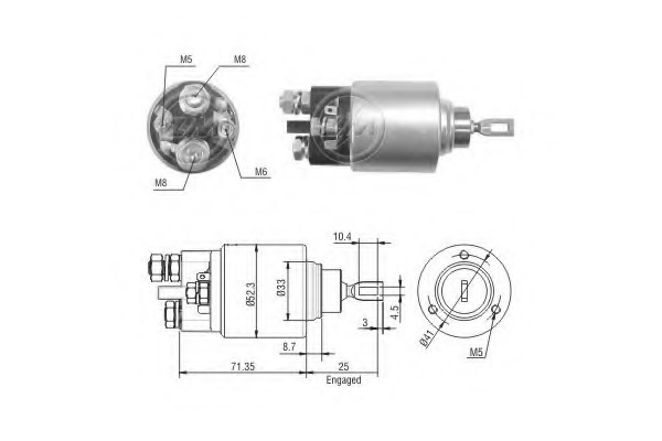 Solenoid, electromotor ZM378 ERA - Sistem pornire