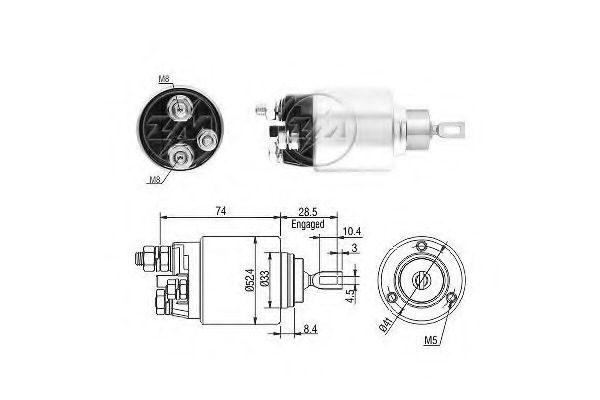 Solenoid, electromotor ZM6381 ERA - Solenoid