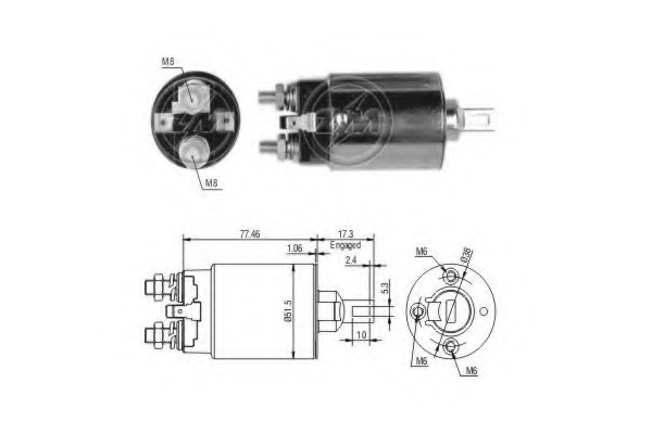 Solenoid, electromotor ZM691 ERA - Sistem pornire
