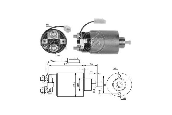 Solenoid, electromotor ZM696 ERA - Sistem pornire