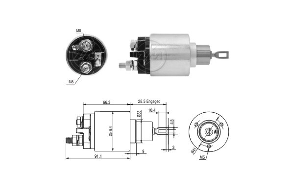 Solenoid, electromotor ZM7773 ERA - Sistem pornire