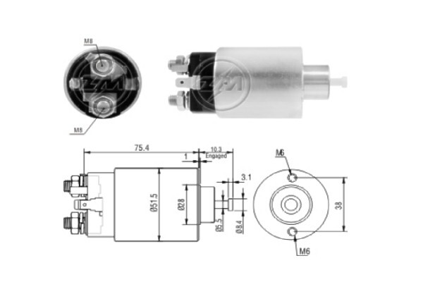 Solenoid, electromotor ZM8698 ERA - Sistem pornire