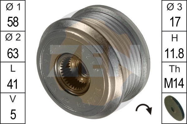 Sistem roata libera, generator ZN5424 ERA - Componente alternator