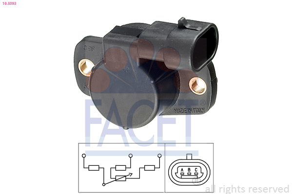 Senzor, pozitie clapeta acceleratie 10.5093 FACET - Pregatire amestec Senzor, pozitie clapeta acceleratie 10.5093 FACET - Pregatire amestec