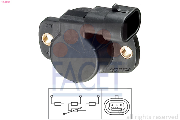 Senzor, pozitie clapeta acceleratie 10.5096 FACET - Electricitate motor