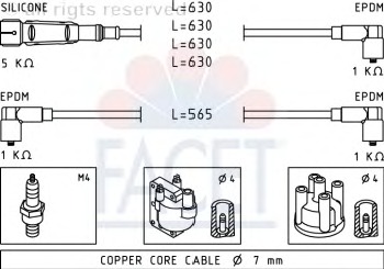 Set cablaj aprinder 4.8493 FACET - Fisa bujie