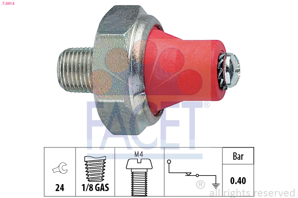 Senzor presiune ulei 7.0014 FACET - Ungere Senzor presiune ulei 7.0014 FACET - Ungere