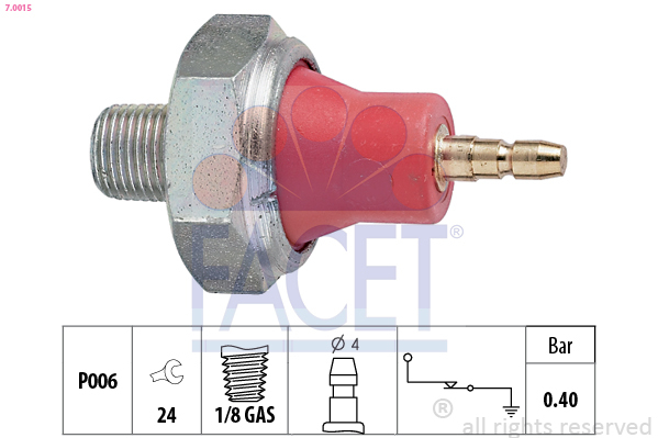 Senzor presiune ulei 7.0015 FACET - Ungere Senzor presiune ulei 7.0015 FACET - Ungere