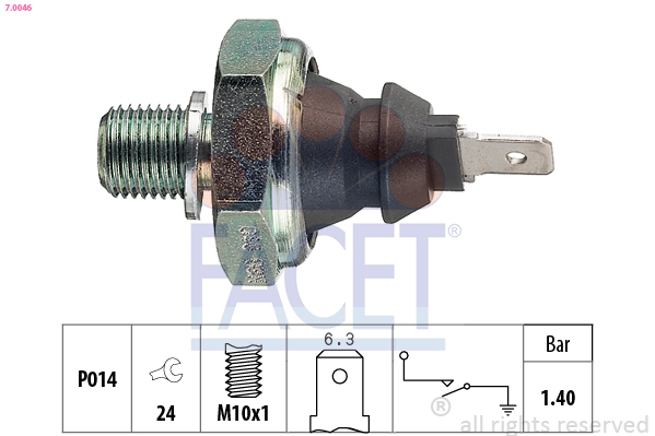Senzor presiune ulei 7.0046 FACET - Comutator presiune ulei / senzor / supapa Senzor presiune ulei 7.0046 FACET - Comutator presiune ulei / senzor / supapa
