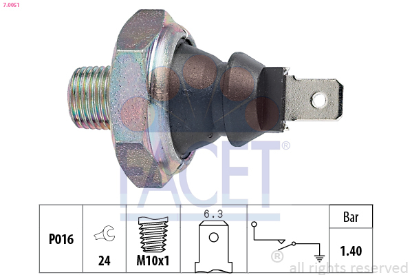 Senzor presiune ulei 7.0051 FACET - Electricitate motor