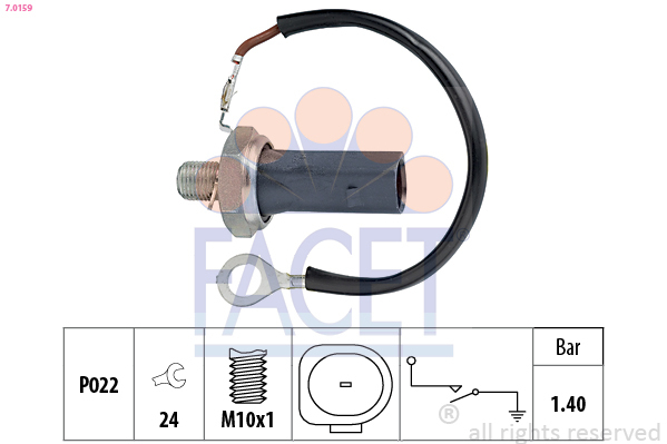 Senzor presiune ulei 7.0159 FACET - Comutator presiune ulei / senzor / supapa Senzor presiune ulei 7.0159 FACET - Comutator presiune ulei / senzor / supapa