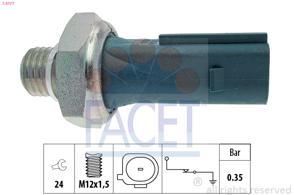 Senzor presiune ulei 7.0177 FACET - Comutator presiune ulei / senzor / supapa Senzor presiune ulei 7.0177 FACET - Comutator presiune ulei / senzor / supapa