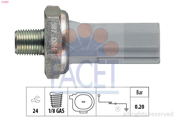Senzor presiune ulei 7.0187 FACET - Comutator presiune ulei / senzor / supapa Senzor presiune ulei 7.0187 FACET - Comutator presiune ulei / senzor / supapa
