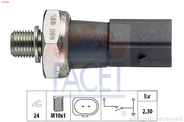 Senzor presiune ulei 7.0190 FACET - Comutator presiune ulei / senzor / supapa Senzor presiune ulei 7.0190 FACET - Comutator presiune ulei / senzor / supapa