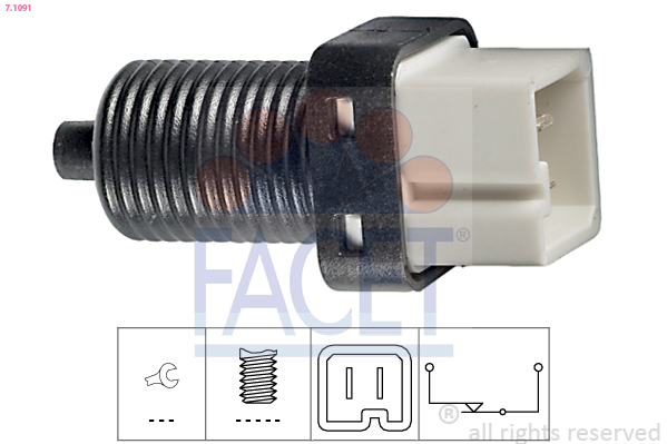 Comutator lumini frana / Comutator, actionare ambreiaj (Tempomat) 7.1091 FACET - Intrerupatoare / relee / control Comutator lumini frana / Comutator, actionare ambreiaj (Tempomat) 7.1091 FACET - Intrerupatoare / relee / control