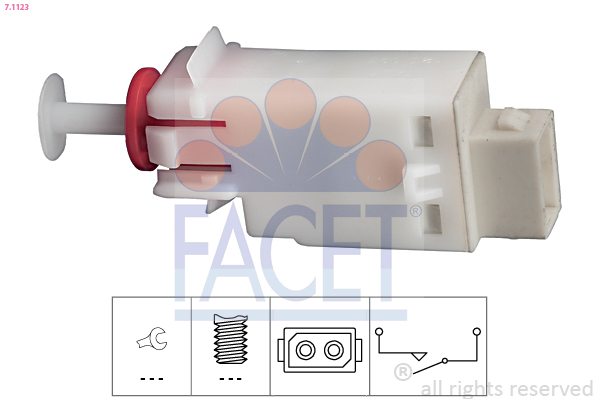 Comutator lumini frana / Comutator, actionare ambreiaj (Tempomat) 7.1123 FACET - Motor / releu Comutator lumini frana / Comutator, actionare ambreiaj (Tempomat) 7.1123 FACET - Motor / releu