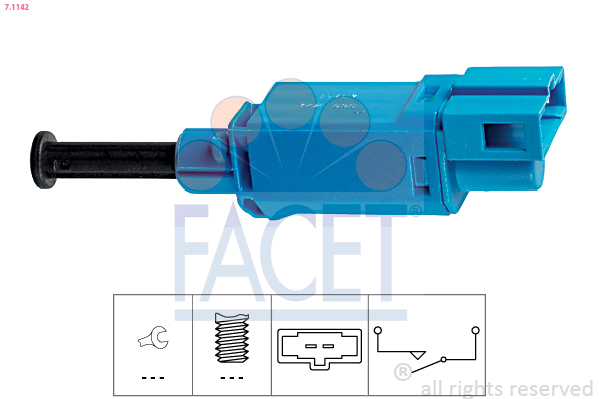 Comutator lumini frana / Comutator, actionare ambreiaj (Tempomat) 7.1142 FACET - Motor / releu Comutator lumini frana / Comutator, actionare ambreiaj (Tempomat) 7.1142 FACET - Motor / releu