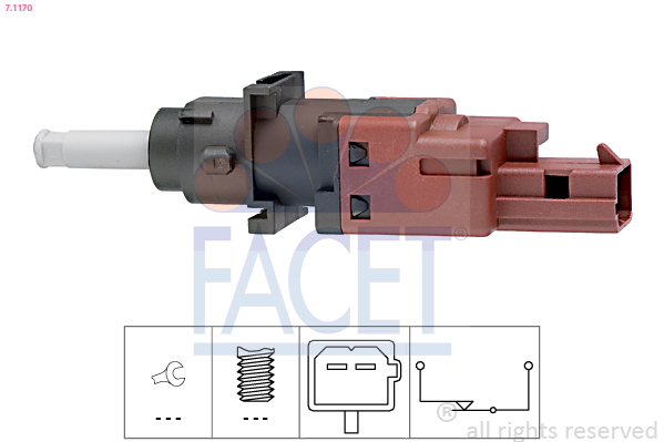 Comutator lumini frana / Comutator, actionare ambreiaj (Tempomat) 7.1170 FACET - Motor / releu Comutator lumini frana / Comutator, actionare ambreiaj (Tempomat) 7.1170 FACET - Motor / releu