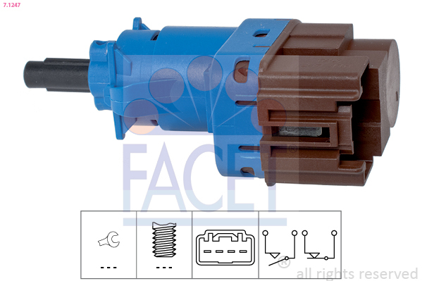 Comutator lumini frana / Comutator, actionare ambreiaj (Tempomat) 7.1247 FACET - Intrerupator / regulator Comutator lumini frana / Comutator, actionare ambreiaj (Tempomat) 7.1247 FACET - Intrerupator / regulator