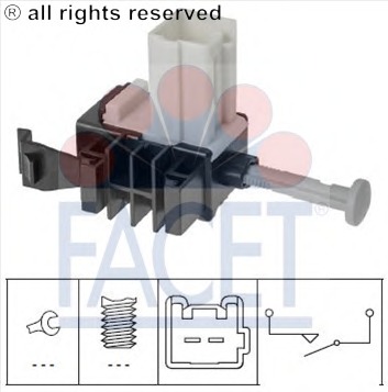 Comutator lumini frana / Comutator, actionare ambreiaj (Tempomat) 7.1266 FACET - Tempomat