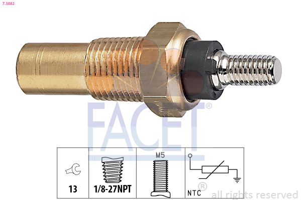 senzor,temperatura ulei / senzor,temperatura lichid de racire 7.3082 FACET - Indicatoare