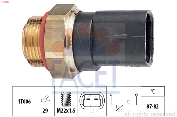 Comutator temperatura, ventilator radiator 7.5230 FACET - Comutator / senzor Comutator temperatura, ventilator radiator 7.5230 FACET - Comutator / senzor