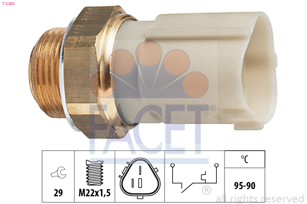 Comutator temperatura, ventilator radiator 7.5262 FACET - Comutator / senzor Comutator temperatura, ventilator radiator 7.5262 FACET - Comutator / senzor