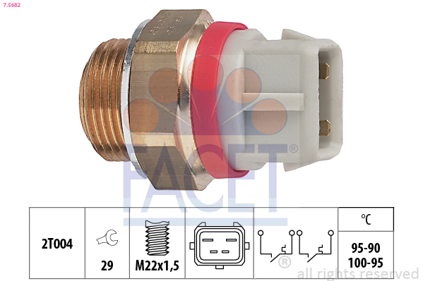 Comutator temperatura, ventilator radiator 7.5682 FACET - Comutator / senzor Comutator temperatura, ventilator radiator 7.5682 FACET - Comutator / senzor