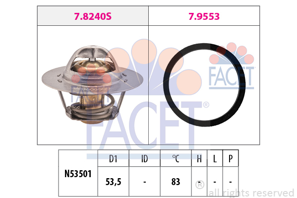 termostat,lichid racire 7.8240 FACET - Termostat termostat,lichid racire 7.8240 FACET - Termostat