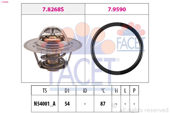 termostat,lichid racire 7.8268 FACET - Termostat termostat,lichid racire 7.8268 FACET - Termostat