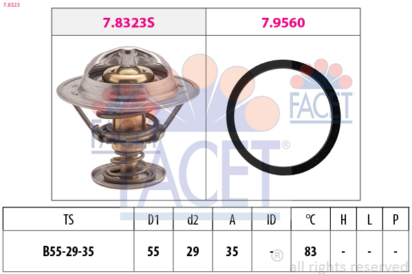 termostat,lichid racire 7.8323 FACET - Termostat termostat,lichid racire 7.8323 FACET - Termostat
