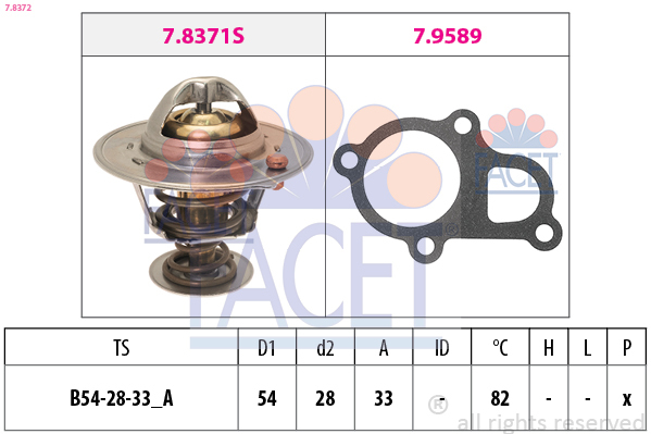 termostat,lichid racire 7.8372 FACET - Termostat termostat,lichid racire 7.8372 FACET - Termostat