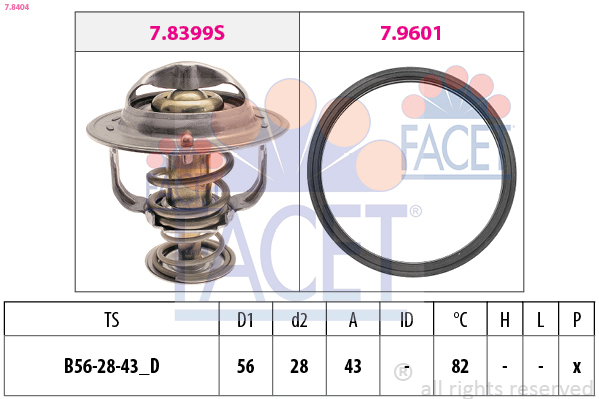 termostat,lichid racire 7.8404 FACET - Termostat termostat,lichid racire 7.8404 FACET - Termostat