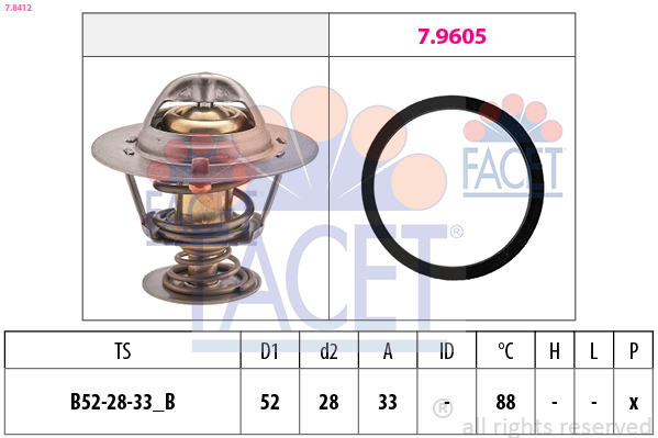 termostat,lichid racire 7.8412 FACET - Termostat termostat,lichid racire 7.8412 FACET - Termostat
