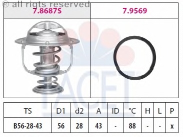 termostat,lichid racire 7.8687 FACET - Termostat termostat,lichid racire 7.8687 FACET - Termostat