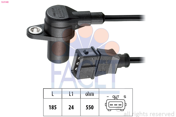 Senzor impulsuri, arbore cotit / senzor impulsuri,volanta 9.0140 FACET - Indicatoare Senzor impulsuri, arbore cotit / senzor impulsuri,volanta 9.0140 FACET - Indicatoare
