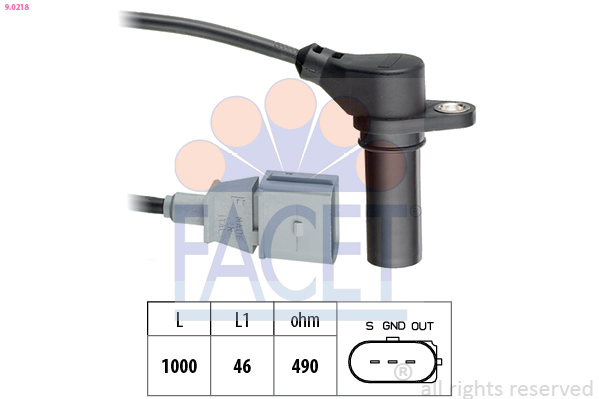 Senzor impulsuri, arbore cotit / senzor impulsuri,volanta 9.0218 FACET - Generator impulsuri Senzor impulsuri, arbore cotit / senzor impulsuri,volanta 9.0218 FACET - Generator impulsuri