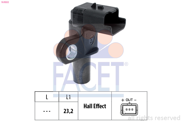 Senzor impulsuri, arbore cotit / senzor impulsuri,volanta 9.0332 FACET - Generator impulsuri Senzor impulsuri, arbore cotit / senzor impulsuri,volanta 9.0332 FACET - Generator impulsuri