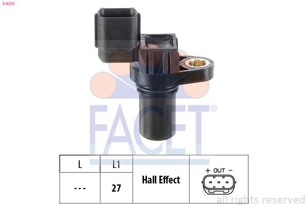 Senzor impulsuri, arbore cotit / senzor impulsuri,volanta 9.0335 FACET - Electricitate motor