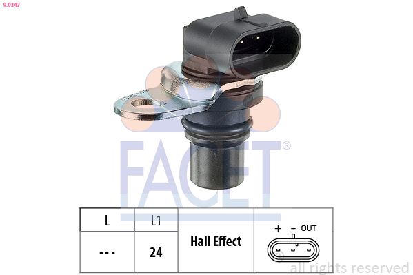 Senzor impulsuri, arbore cotit / senzor impulsuri,volanta 9.0343 FACET - Generator impulsuri Senzor impulsuri, arbore cotit / senzor impulsuri,volanta 9.0343 FACET - Generator impulsuri