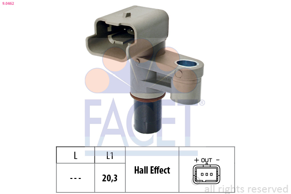 Senzor impulsuri, arbore cotit / senzor impulsuri,volanta 9.0462 FACET - Pregatire amestec Senzor impulsuri, arbore cotit / senzor impulsuri,volanta 9.0462 FACET - Pregatire amestec