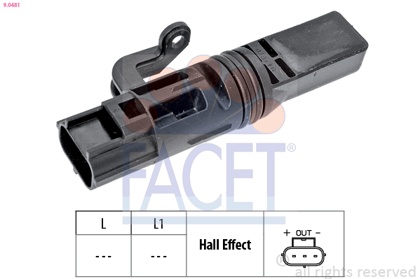 Senzor impulsuri, arbore cotit / senzor impulsuri,volanta 9.0481 FACET - Indicatoare Senzor impulsuri, arbore cotit / senzor impulsuri,volanta 9.0481 FACET - Indicatoare
