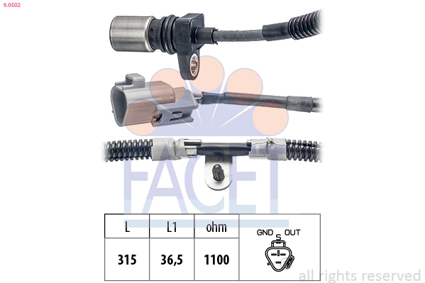 Senzor impulsuri, arbore cotit / senzor impulsuri,volanta 9.0502 FACET - Generator impulsuri